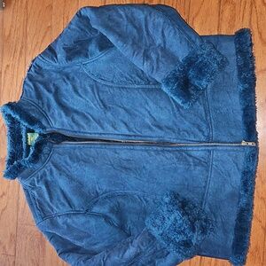 CABELA'S TEAL BLUE FAUX SUEDE JACKET sz L